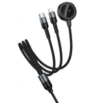 Зарядный кабель 3в1 (iWatch+Type-C+iP) Hoco CW64 (black)