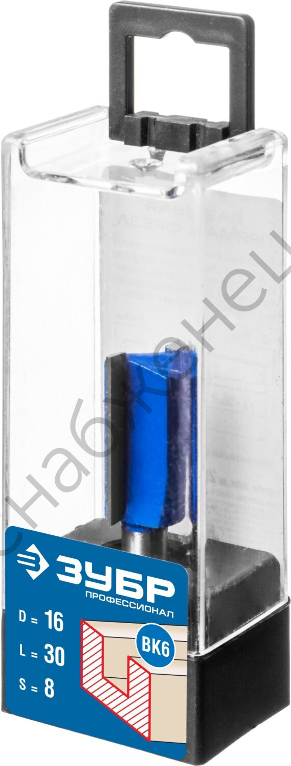 ЗУБР 16x30мм, хвостовик 8мм, фреза пазовая прямая