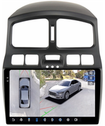 Магнитола для Hyundai Santa Fe 1 2000-2013 - FarCar BX3048M-360 монитор 9.5" 2K QLED на Android 13, 6Гб+128Гб, CarPlay, 4G SIM-слот, 4 камеры в комплекте