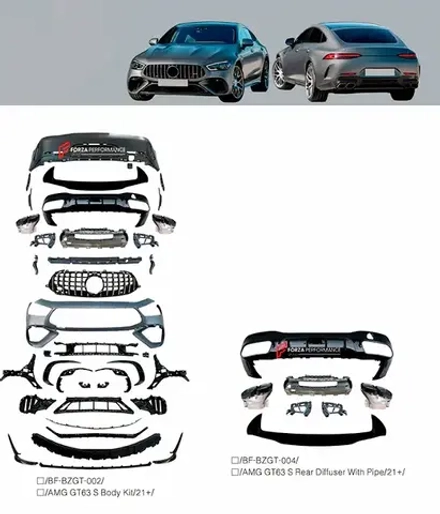 Обвес переделка для MERCEDES BENZ AMG GT X290 GT43 GT50 GT53 ДО GT63 2018+ АМГ Мерседес Бенц
