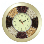 Часы настенные, модель 01, D 290мм, стекло минеральное, пластиковый обод, цвет-золото Засыпка – сыпу