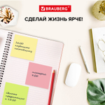 Стикеры BRAUBERG НЕОНОВЫЙ 51х51 мм 400 листов 5 цветов (4 штуки в упаковке)
