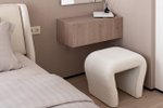 Банкетка Garda Decor букле белый d54*40,5*45,5 см