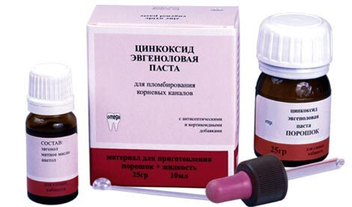 Цинкоксид-эвгеноловая паста (25г+10мл) пломб.каналов