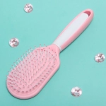 Расческа массажная «Silk hair», трапеция, цвет розовый, 23,5*6см