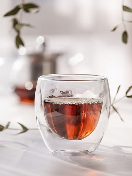 Кружка с двойным стеклом LUCKY 250мл бочонок без ручки