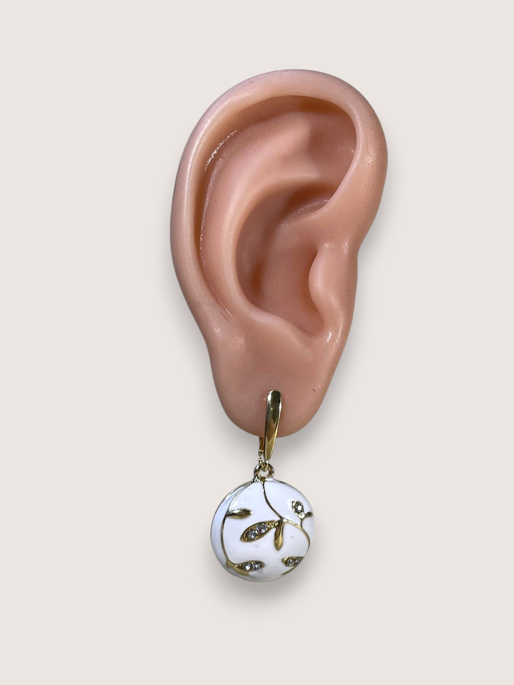 Серьги подвески с эмалью круглые