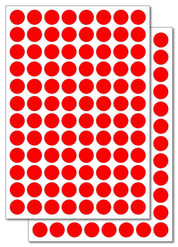 Ярко-красные виниловые наклейки для маркировки Policomprint M3, 14 мм. 192 шт.