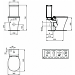 Напольный пристенный унитаз Ideal Standard CONNECT AIR AquaBlade E009701 с бачком CURVE E073901