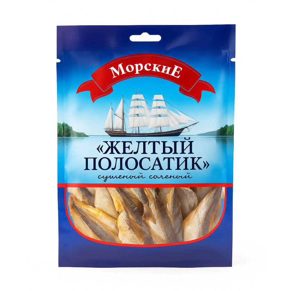 Жёлтый полосатик сушено-вяленый Морские 60 гр