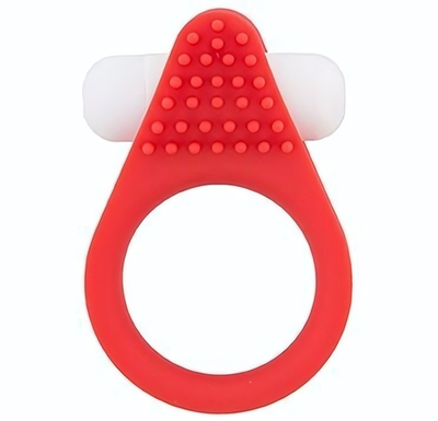 Красное эрекционное кольцо LIT-UP SILICONE STIMU RING 1 RED (Цвет: красный)