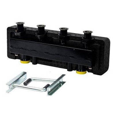 Коллектор с гидроразделителем STOUT DN25 - 1"1/2 на 2 контура 1"1/2 (черная сталь)