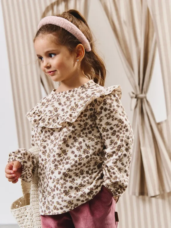 Блузка фланелевая с объемными рукавами 