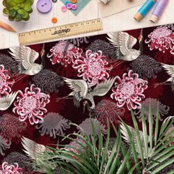 Ткань флис журавли в цветочном искусстве