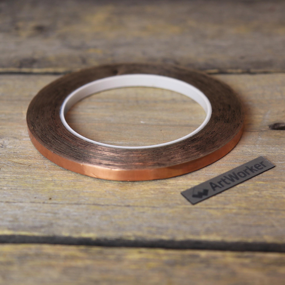 Фольга для витражей медная на черной подложке Edco, Copper Foil