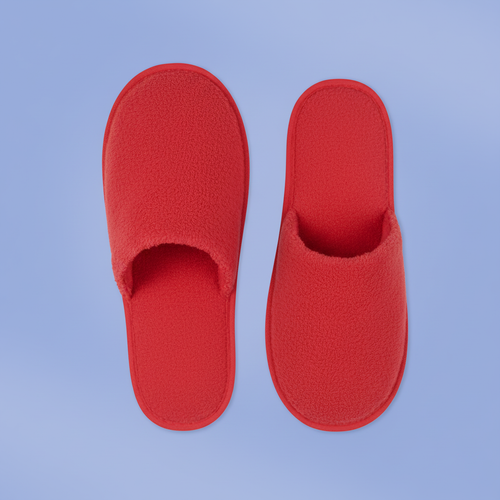 Тапки корал флис, закрытый мыс (50 пар) одноразовые, белые