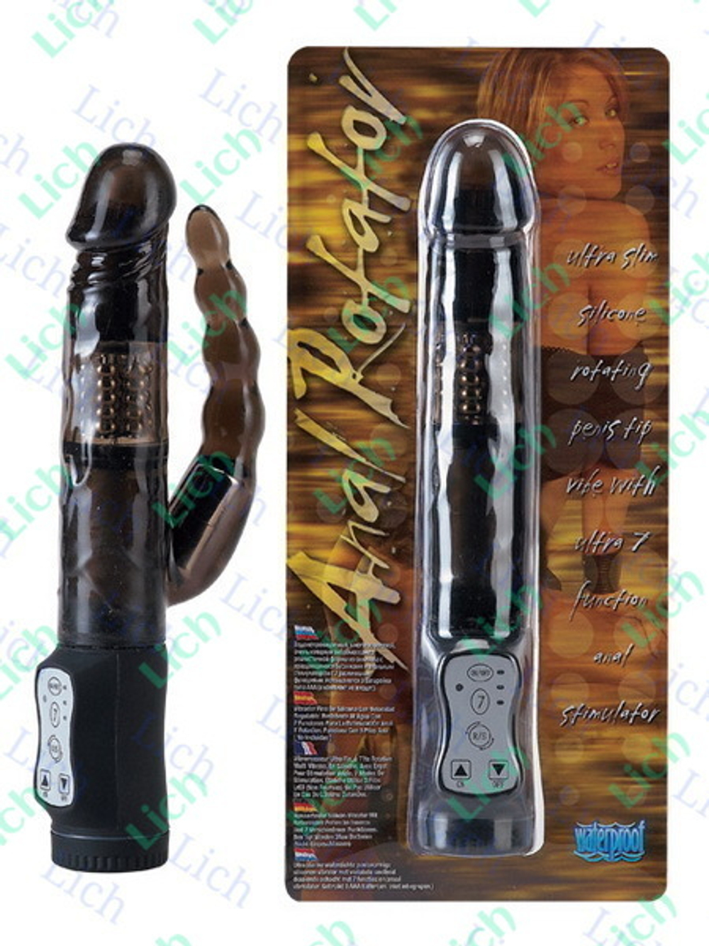 Вибромассажер ротатор hi-tech с анальным вибростимулятором