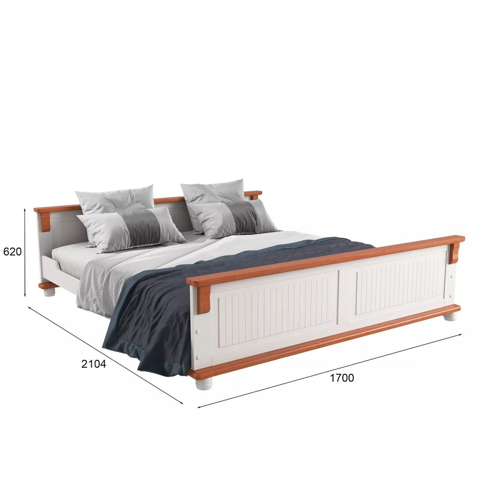 Кровать Адель 160х200, белый-черри