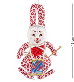 РусКукла RK-467/1 Кукла подвесная «Кролик с барабаном»