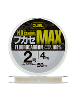 Флюорокарбоновая леска для рыбалки Duel H.D,Carbon Max Fluorocarbon 100%, 0,19 мм, 50 м, 2,6 кг, прозрачный