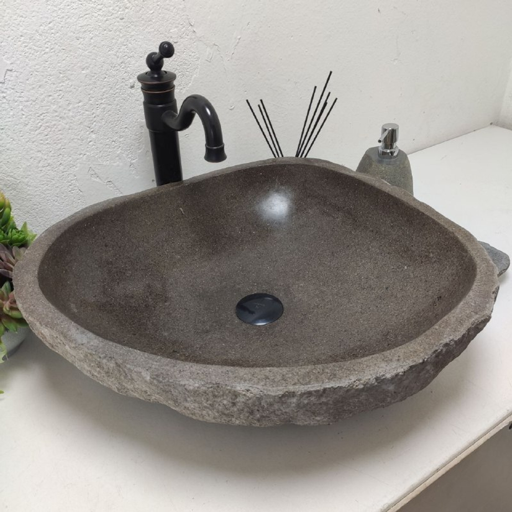 Раковина из речного камня RS-62025 (54*49*15)