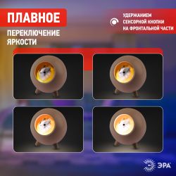 Ночник - светильник светодиодный ЭРА NLED-468-1W-P хомяк розовый