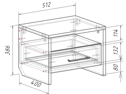Спальня ЛИБЕРТИ тумба прикроватная с плитой 22 мм