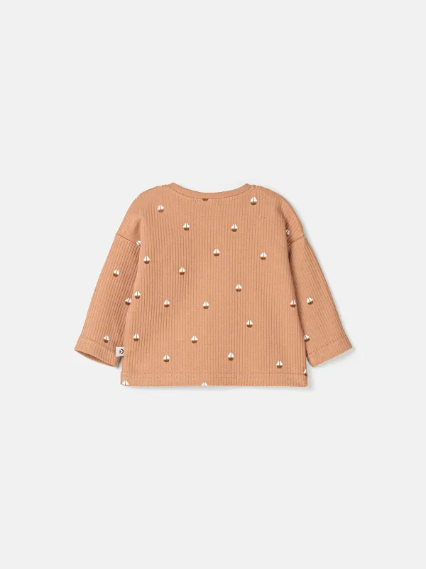 Лонгслив в рубчик 