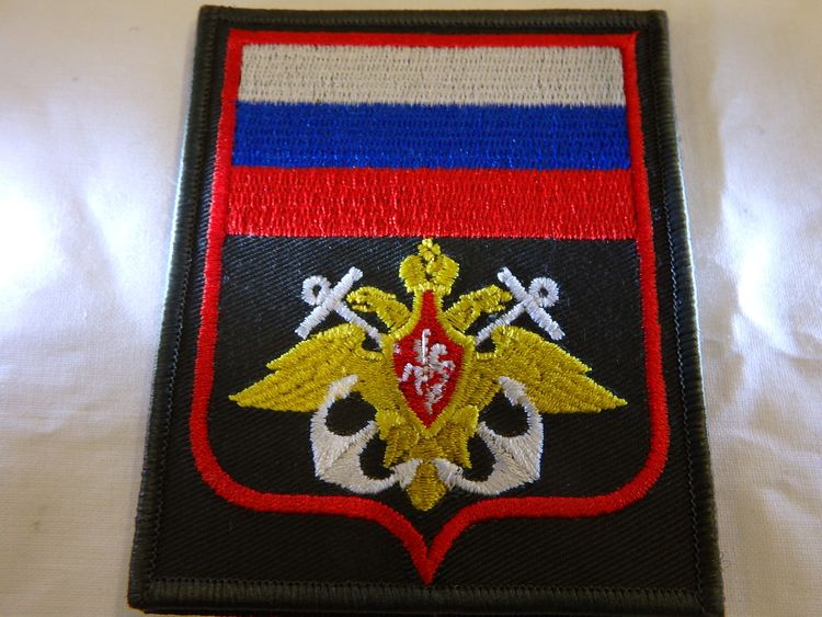 Шеврон нарукавный ВМФ (олива,белый якорь,красный кант)