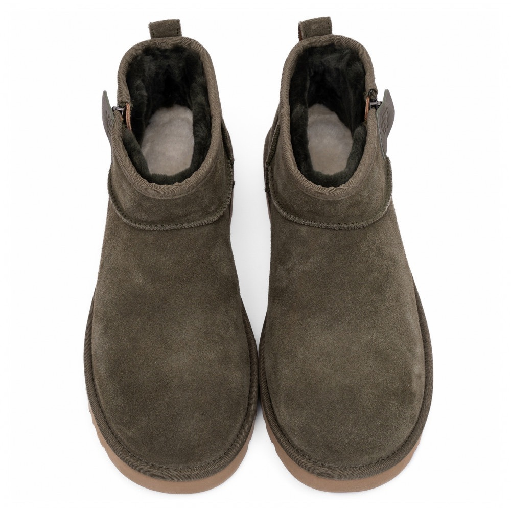 Ugg Mens Classic Ultra Mini Zip Boot Khaki