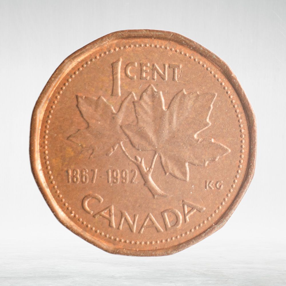 Canada, 1 Cent, 1992 – 125th Anniversary of Confederation (Third Portrait), AU