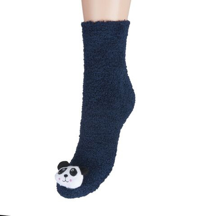 Темно-синие мягкие носочки с забавной игрушкой (Размер: 36-39) (Цвет: темно-синий)