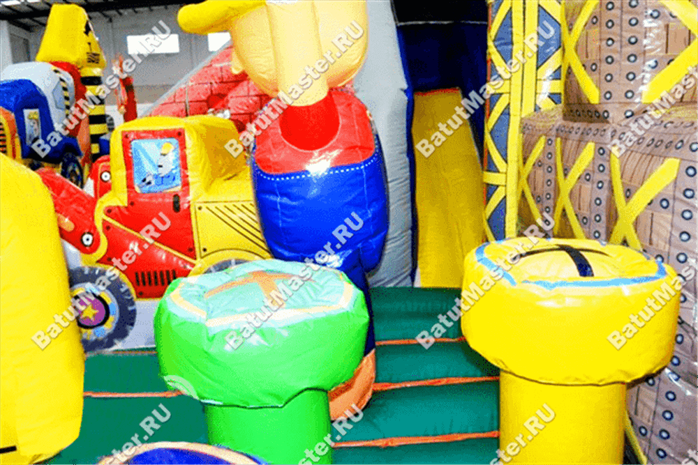 Коммерческий надувной батут "Строители"