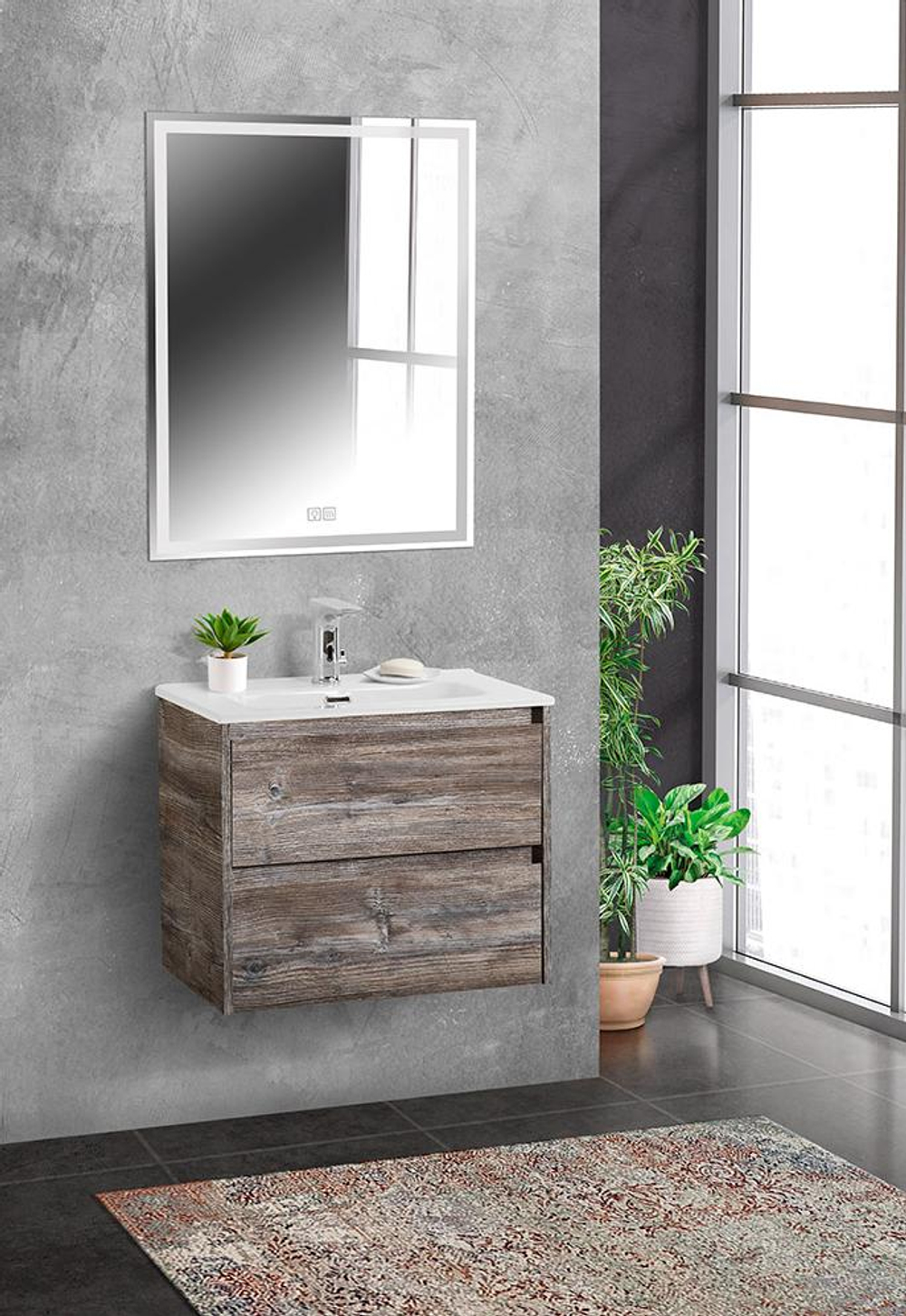 Тумба подвесная с раковиной BelBagno KRAFT 39-600/390-2C-SO-PP