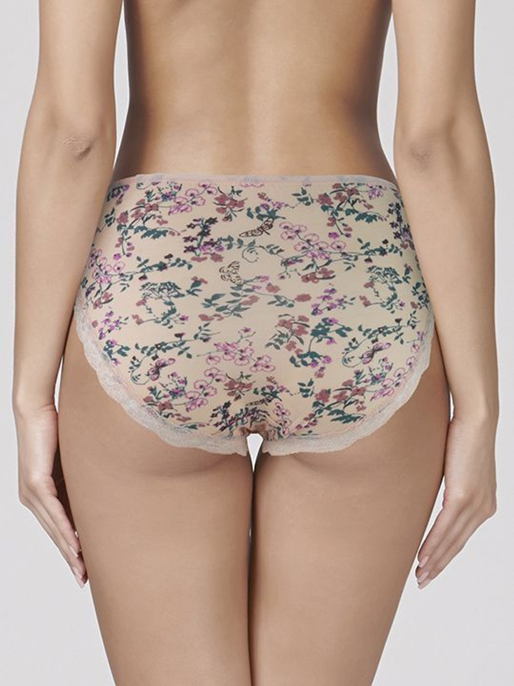 Трусики-слипы Linda с цветочным рисунком (Размер: L) (Цвет: бежевый)