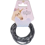 Резинки для волос 12шт «ЕЖЕВИКА», цвет черный с серебряной нитью, d-5,5см (подвес Единорог)●