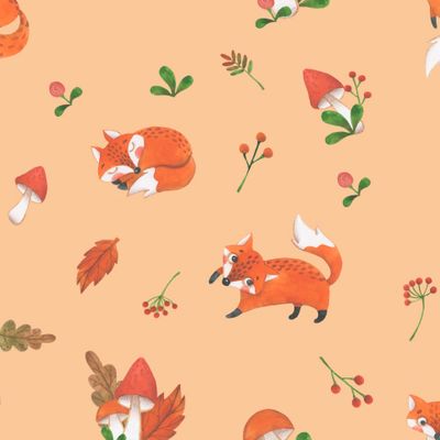 Лисички на бежевом