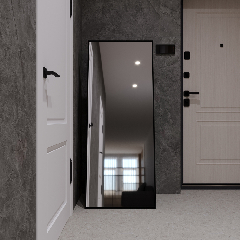Зеркало MIXLINE "Графика" 600*1500 (ШВ) напольное, алюминиевый профиль ЧЕРНЫЙ