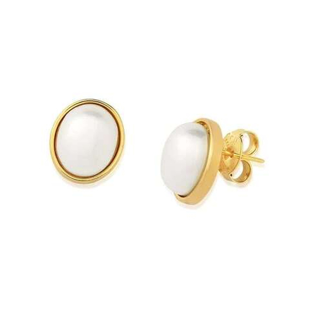 Серьги пусеты Possebon White Pearl A0976.1 BW/G