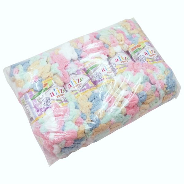 Пряжа Alize (Ализе) Puffy Color / уп.5 мот. по 100 г, 9м, 6523 секционный