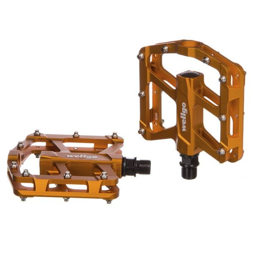 Педали STG B299, алюм,ось 9/16, пром. подшип,платформа с шип,оранж Х88796