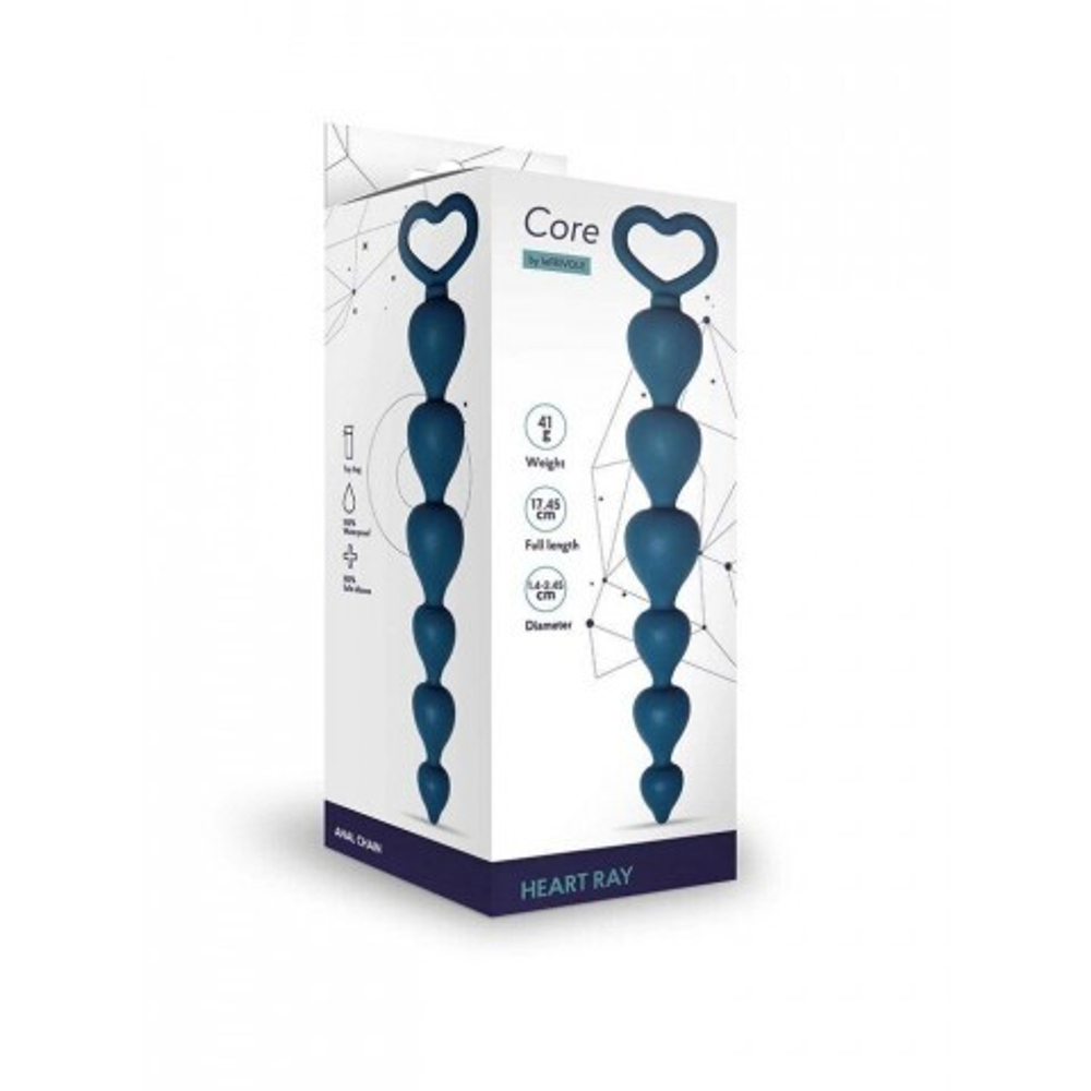 Анальная цепочка Heart Ray (кобальт)