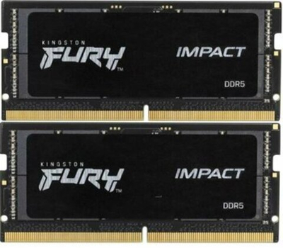Оперативная память KINGSTON FURY Impact DDR5 64GB 4800MHz CL38 SODIMM KF548S38IBK2-64