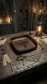 Кожаный дайстрей, миска для кубов.