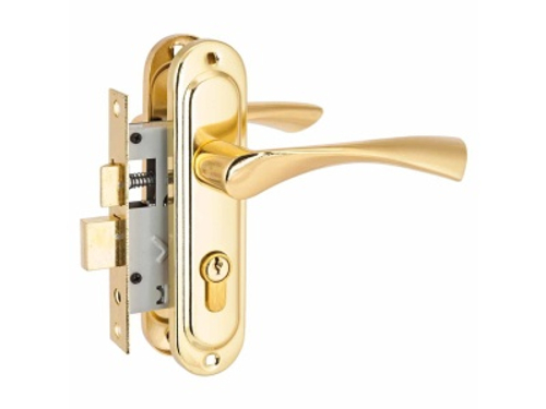 Замок врезной 103/50 GP латунь с ручкой Стандарт (20шт/уп)