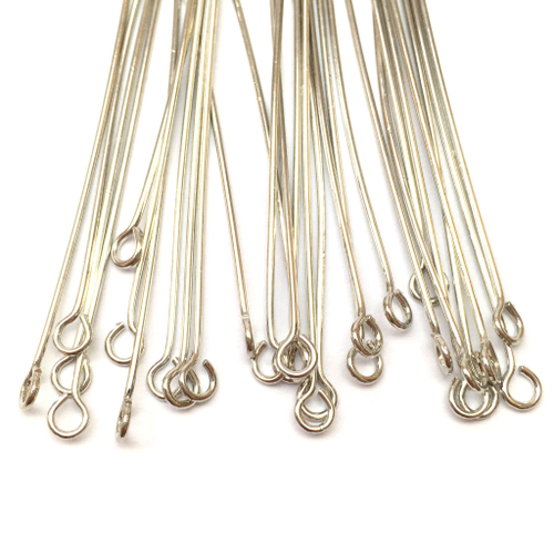 Пины с петелькой 50х0,7 мм (10 шт), под серебро