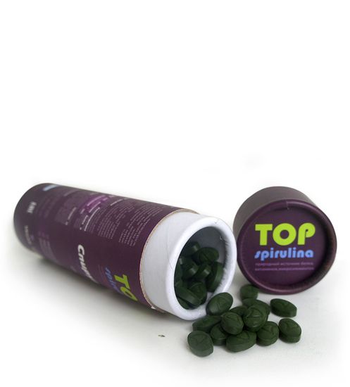 Спирулина ТОП органик, таблетки, тубус 100г.