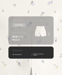 OYSHO Легинсы-велосипедки Evermove с высокой посадкой (10 см) и цветочным принтом, экрю