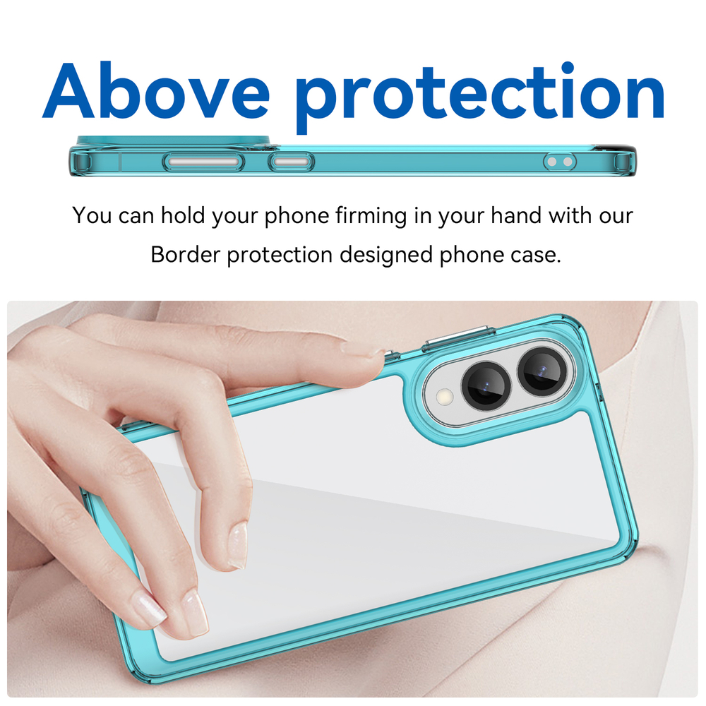 Чехол с усиленными рамками бирюзового цвета для Samsung Galaxy S25 Edge, увеличенные защитные свойства