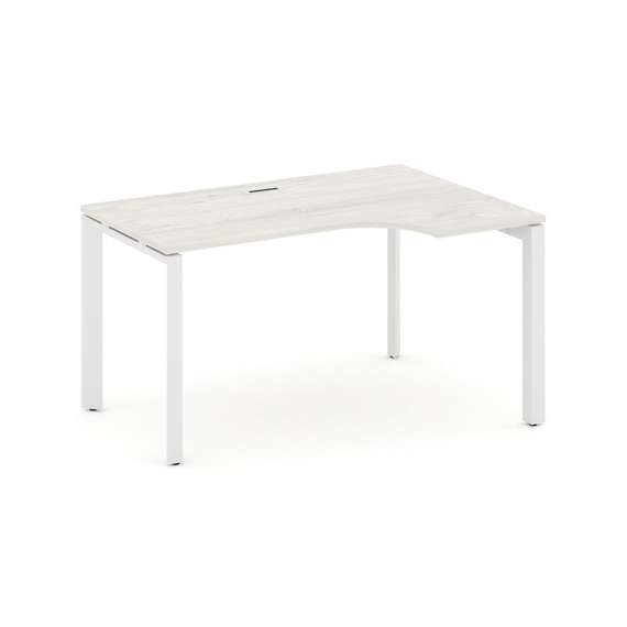 Style Project Стол рабочий эргономичный SN-59P.SPA-022(R) Дуб Наварра/Металл Белый/Белый Заглушка 15